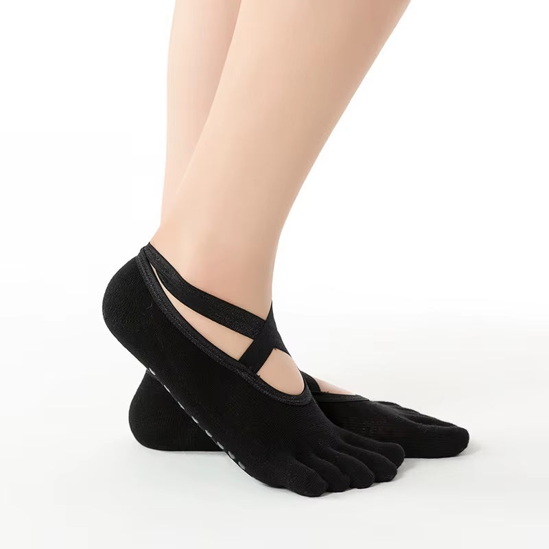 Yoga Anti-Slip Socks 1 Pairs Women Pilates Backless Silicone Non-Slip Socks Ladies Breathable Ballet Dance Gym Pilates Socks